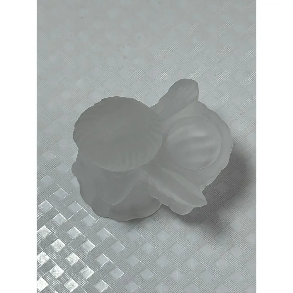 Candle Holder Angel Clear Satin Frosted Glass Vintage‎ Christmas